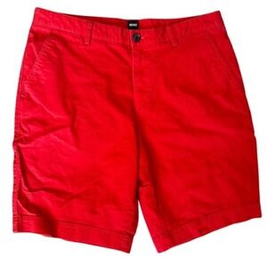Hugo Boss Women's Red Chino Shorts Size 12 32" Waist Inseam‎ 9" MD